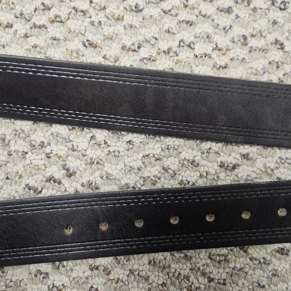 Genuine‎ Top Grain Brown Leather Belt Size 48 Made in USA Brass Buckle New